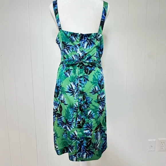Banana Republic Green and Blue Ruched Sheath Midi Dress - Picture 2 of 14